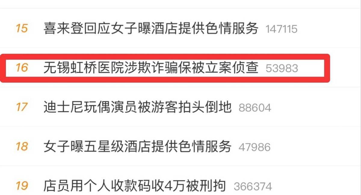 无锡虹桥医院涉嫌骗保，莆系前身劣根不改！